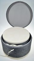 Коробка интерьерная круглая с завязками, набор из 2 шт, ткань/экокожа, М91-9 - вид 1 миниатюра