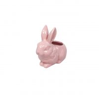 Кашпо керамика Кролик розовый, h14 см, Z35-23 - вид 1 миниатюра