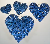 Сердце ротанговое, набор из 4 шт - вид 1 миниатюра