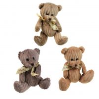 Мягкая игрушка Медведь вельветовый, h16 см, Z17-2 - вид 1 миниатюра