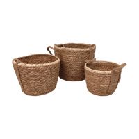 Корзина круглая с ручками, набор из 3 шт, водоросли, натуральный, FA35-25 Корзина круглая с ручками, набор из 3 шт, водоросли, натуральный, FA35-25