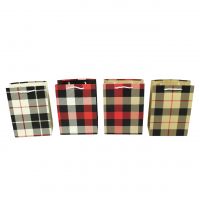 Сумка бумажная 24 х 17 х 8 см, Клетка дизайн №2, 12 шт, FA1-45 Сумка бумажная 24 х 17 х 8 см, Клетка дизайн №2, 12 шт, FA1-45