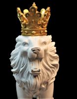 Фигура Король Лев, h55 см, полистоун, белый, W26-18 - вид 2 миниатюра