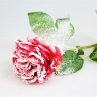 Искусственный цветок Роза со снегом, 60 см, W35-28 - вид 1 миниатюра