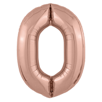 Шар фольгированный Цифра 40"/102 см, rose gold металлик - вид 1 миниатюра