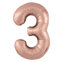 Шар фольгированный Цифра 40"/102 см, rose gold металлик - вид 4 миниатюра