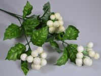 Ветка искусственная с белыми ягодами 64 см, 5 шт, W35-4 - вид 1 миниатюра