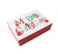 Коробка прямоугольная Merri Christmas, набор из 3 шт, красный/белый, Z13-9 - вид 1 миниатюра