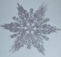 Новогоднее украшение Снежинка плоская d31 см, пластик, W34-17 - вид 1 миниатюра