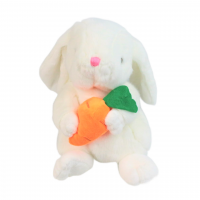 Мягкая игрушка Зайка с морковкой, h19 см, W107-10 - вид 3 миниатюра