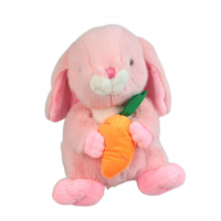 Мягкая игрушка Зайка с морковкой, h19 см, W107-10 - вид 2 миниатюра
