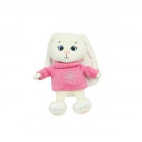 Мягкая игрушка Зайка Мия в свитере h25 см, молочный - вид 1 миниатюра