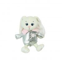 Мягкая игрушка Зайка Мия в куртке h25 см, молочный - вид 1 миниатюра