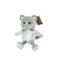 Мягкая игрушка Котик Грей в куртке h25 см, серый - вид 1 миниатюра