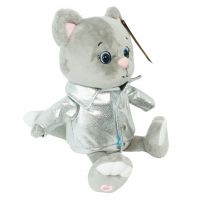 Мягкая игрушка Котик Грей в куртке h25 см, серый - вид 2 миниатюра