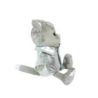Мягкая игрушка Котик Грей в куртке h25 см, серый - вид 1 миниатюра
