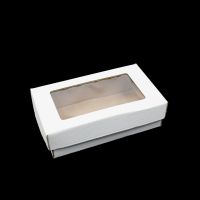 Коробка с крышкой окном 20 х 12 х 7 см, белый - вид 1 миниатюра