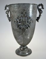 Вазон Кубок Антик, h28 х d17 см, металл, серебряный, М82-7 - вид 1 миниатюра