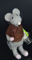 Игрушка валяная Мышь Крестьянка, 20 см, W22-4 - вид 1 миниатюра