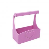 Ящик деревянный с ручкой, 25 х 12.5 х 10(28) см, фуксия, №7 Ящик деревянный с ручкой, 25 х 12.5 х 10(28) см, фуксия, №7