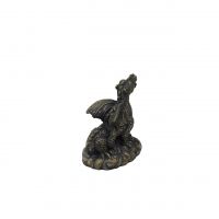 Гипсовая фигурка Дракон h10 см, серый с позолотой - вид 2 миниатюра