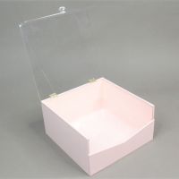 Коробка прямоугольная Шкатулка с прозрачной крышкой, 12 х 23 х 23, ПРЕМИУМ, светло-розовый, W13-18 - вид 6 миниатюра