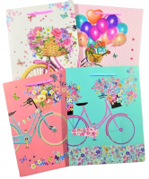 Сумка бумажная 18 х 23 х 8 см, Праздник на колесах, W151-3 Сумка бумажная 18 х 23 х 8 см, Праздник на колесах, W151-3