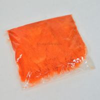 Перо декоративное h13 см, оранжевый - вид 1 миниатюра