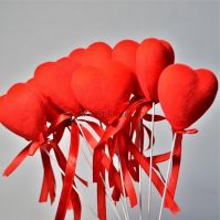 Вставка Сердце объемное 6 х h6(24) см, 12 шт, красный, FA39-2 Вставка Сердце объемное 6 х h6(24) см, 12 шт, красный, FA39-2