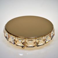 Подставка декоративная круглая, d45 h4 см, золото, М77-3 - вид 1 миниатюра