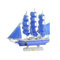 Корабль с голубыми парусами, h28 см х 29 см, W96-16 - вид 1 миниатюра