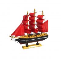 Корабль с красными парусами, h24 см х 24 см, W96-17 - вид 1 миниатюра