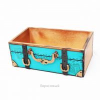 Ящик деревянный для цветов и подарков Чемодан, 25 х 14 х 9.5 см - вид 4 миниатюра