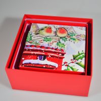 Коробка квадратная Новогодний микс, набор из 3 шт, W38-26 - вид 6 миниатюра