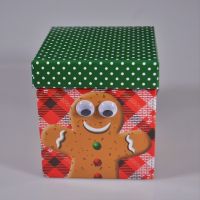 Коробка квадратная Печенька/Дед Мороз, набор из 3 шт, Z13-13 - вид 1 миниатюра