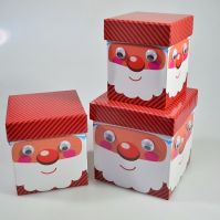 Коробка квадратная Печенька/Дед Мороз, набор из 3 шт, Z13-13 - вид 4 миниатюра