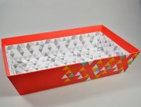 Коробка для композиций с новогодним дизайном, 8 х 33 х 20 см, W38-18 - вид 2 миниатюра