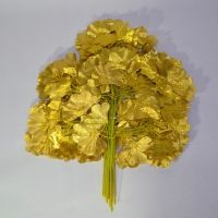 Ветка билобы искусственная, 12 шт, h55 см, золото, W116-3 - вид 3 миниатюра