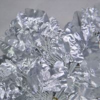 Ветка билобы искусственная, 12 шт, h55 см, серебро, W116-3 - вид 2 миниатюра