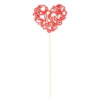 Топпер Love в сердце из цветов 11.2 х 30 см, 10 шт, красный - вид 1 миниатюра