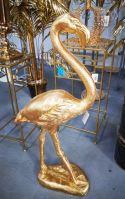 Фигурка Фламинго h95 см, вспененный пластик, золотой, М84-13 - вид 1 миниатюра