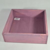 Ящик деревянный для цветов и подарков, 25 х 25 х 7,5 см, сиреневый - вид 1 миниатюра