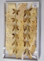 Бабочки на прищепках, 18 см, 12 шт - вид 1 миниатюра