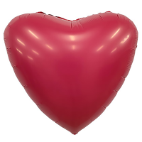 Шар фольгированный Сердце 18", сатин Viva Magenta - вид 1 миниатюра