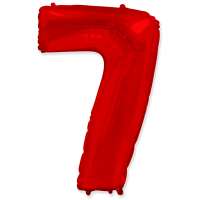 Шар фольгированный цифра 7, красный, 102 см - вид 1 миниатюра