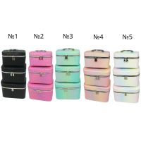 Шкатулка прямоугольная Радужный градиент, набор из 3 шт, кожзам, FA19-5 Шкатулка прямоугольная Радужный градиент, набор из 3 шт, кожзам, FA19-5