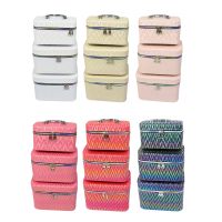 Шкатулка прямоугольная Радужный зигзаг, набор из 3 шт, кожзам, FA19-6 Шкатулка прямоугольная Радужный зигзаг, набор из 3 шт, кожзам, FA19-6