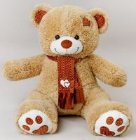 Мягкая игрушка Медведь Тонни с шарфом h115 см - вид 2 миниатюра