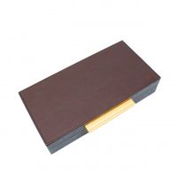 Коробка-органайзер с откидной крышкой, 46 х 24 х 7,5 см, экокожа, шоколад, Z8-7 - вид 4 миниатюра