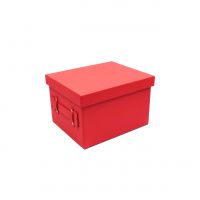 Коробка-органайзер с крышкой, 30 х 25 х 19 см, экокожа, красно-коралловый, Z8-8 - вид 1 миниатюра